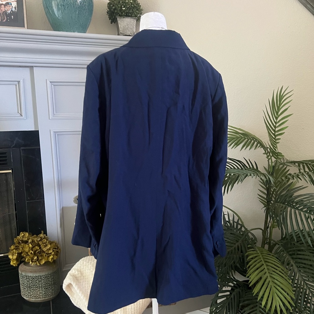City Chic Blue Blazer Structured Professional Suit Jacket XXL/24 - Picture 5 of 9
